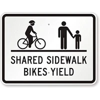aluminum metal sign for wall decor 8x12 shared sidewalk bikes yield withmetal wall art room decor metal sign sign vintage alum
