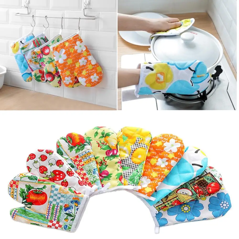 Симпатичные митенки для духовки термостойкие перчатки микроволновой печи