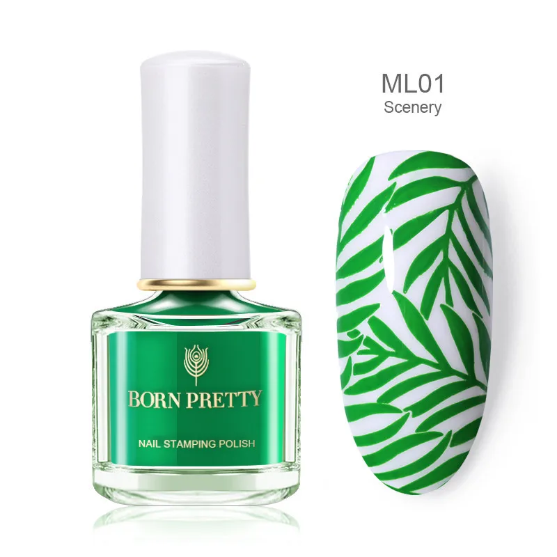 BP-ML01 (42859-1) BORN PRETTY Белый Черный Цвет стемпинг ногтей покрытие Рождественская серия 6 мл Лак для ногтей DIY штамповка лак маникюрный лак - Цвет: BP-ML01 (42859-1)