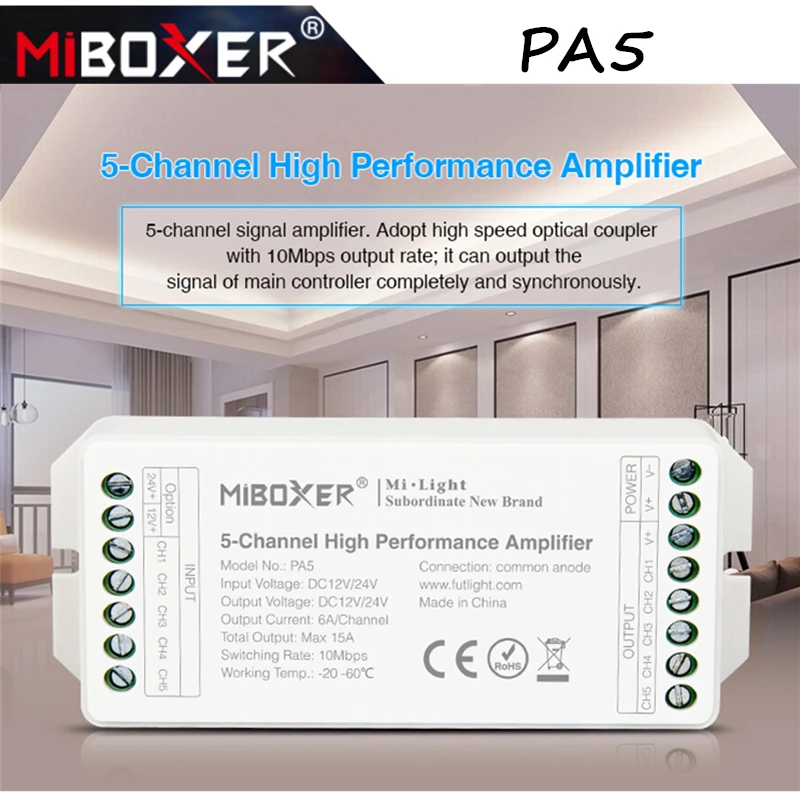 5-канальный высокопроизводительный усилитель Miboxer PA5 контроллер серии и все