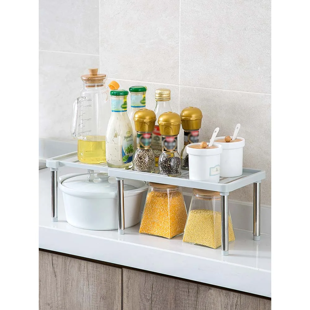 Регулируемый домашний шкаф органайзер для хранения полка кухонной стойки