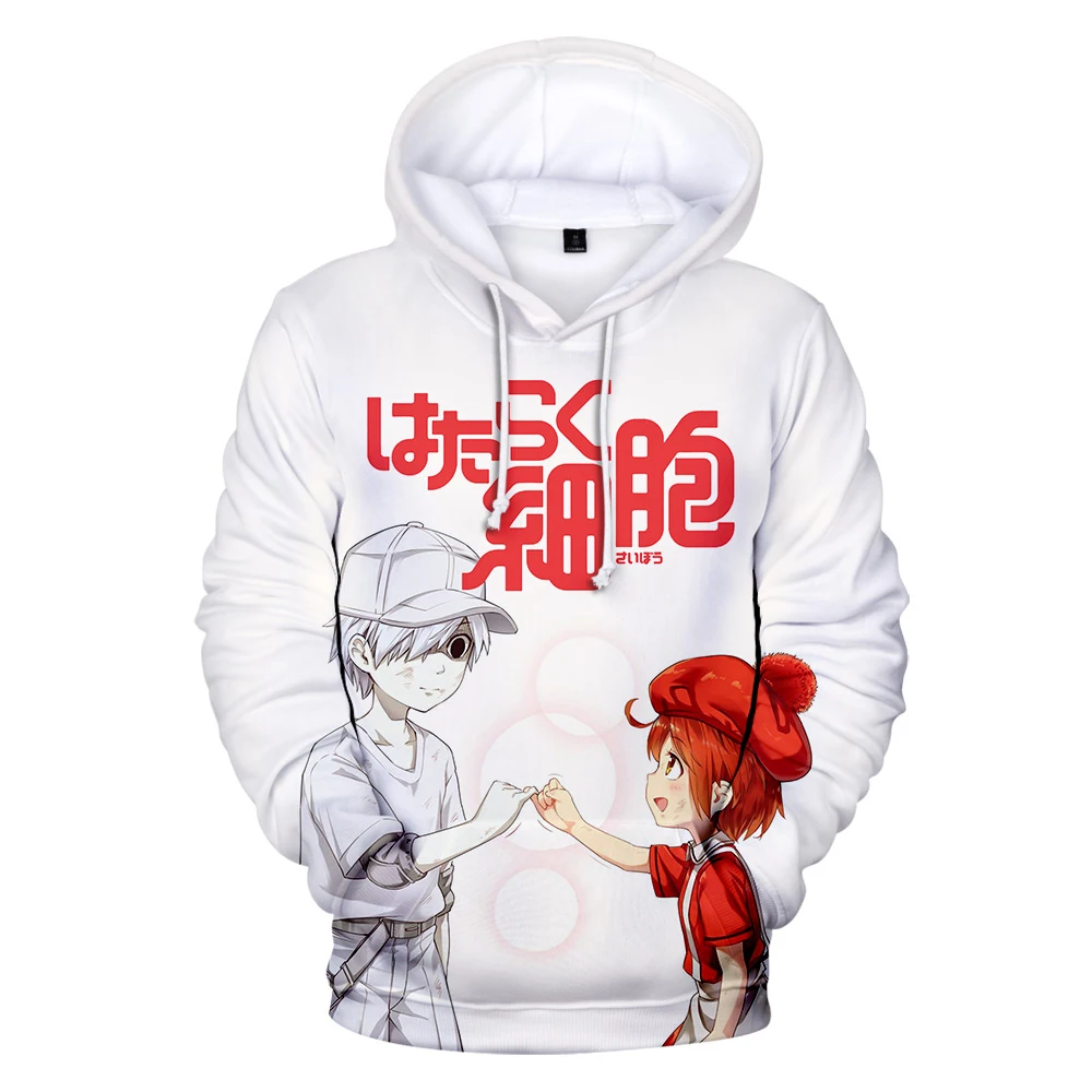 

Cells at Work 3D Hoodie Printed Pullovers Tops New Anime Japan Cartoon Kawayi Boys/Girls/Kids Casual High Quality Clothes