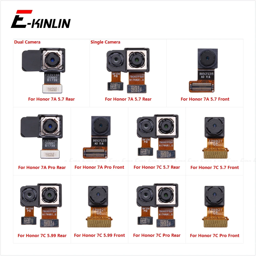 

Front & Rear Back Main Selfie Facing Camera Flex Cable Repair Parts For HuaWei Honor 7C 7A Pro Big Small Module Ribbon