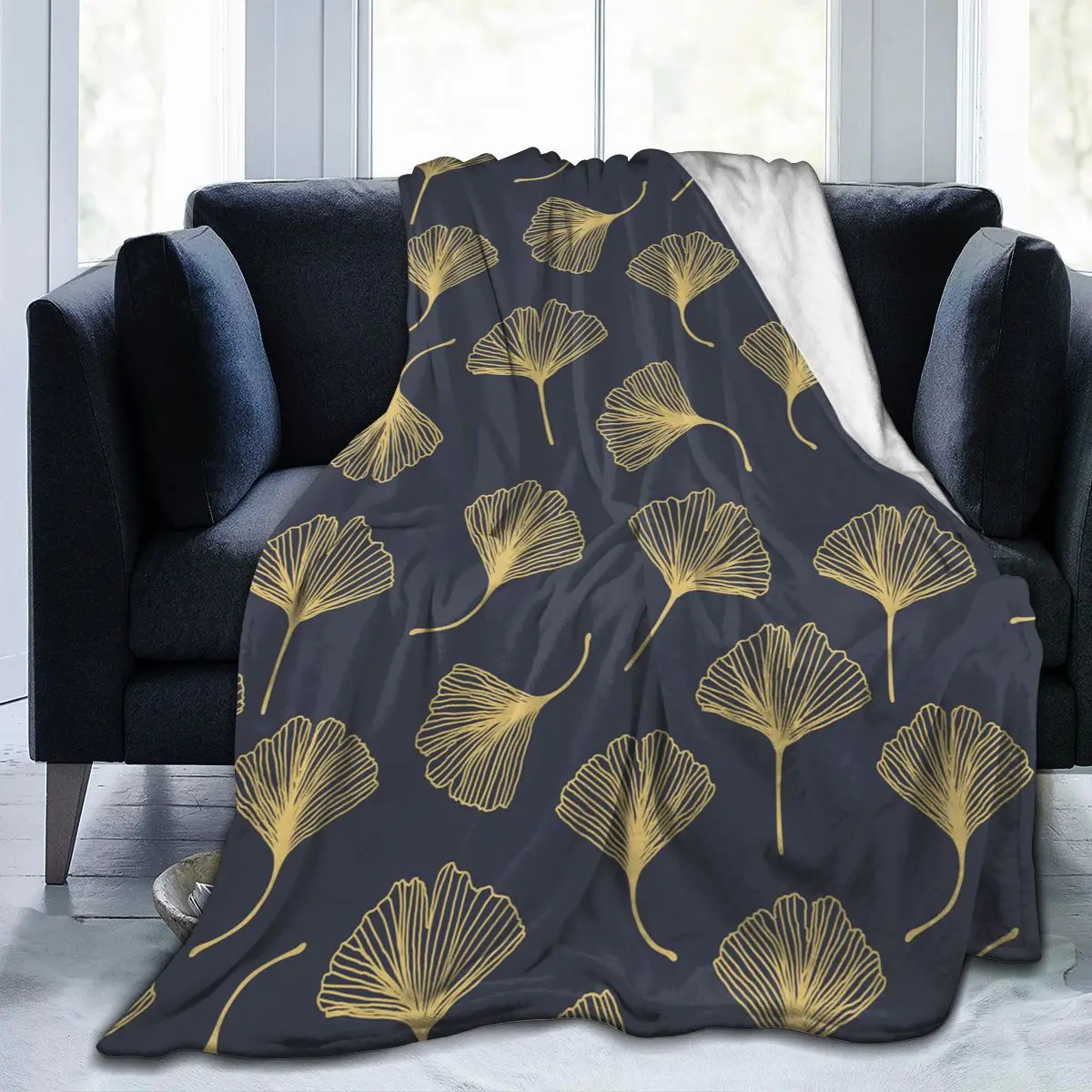 

Newest 3D AnimeGinkgo Biloba Printed Sherpa Blanket Couch Quilt Cover Travel Bedding Ginkgo Biloba Blanket