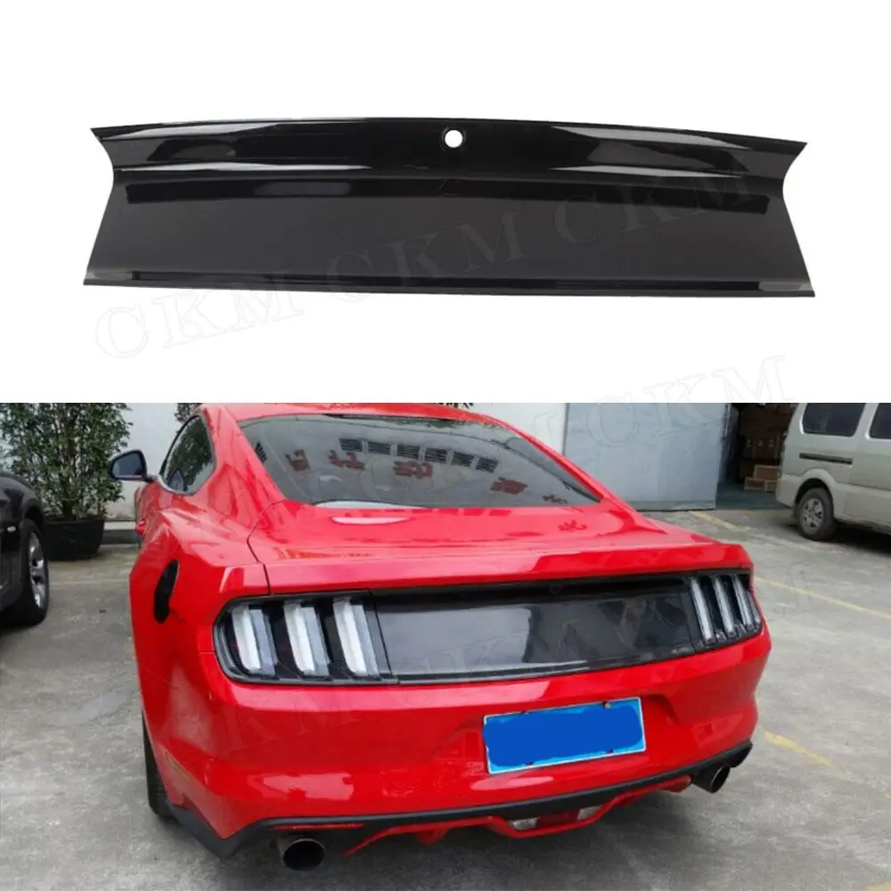 Car Rear Bumper Guard Plate Black Tail Gate Decklid Panel Spoiler Wing Trunk Lid Cover Splitter Trim For Ford Mustang 2015-2020