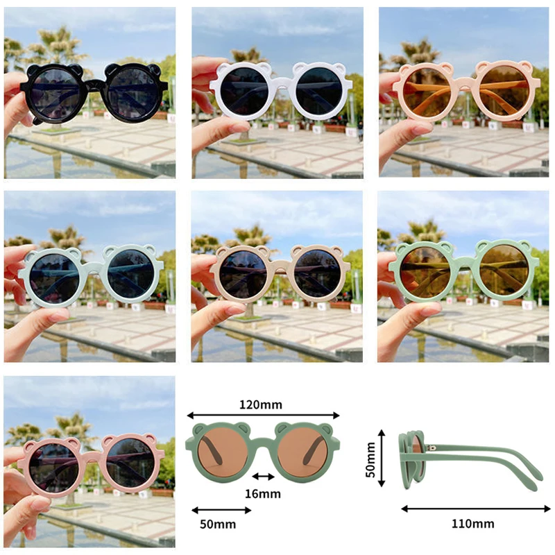 

10pcs Cartoon Bear Shape Cute kids Sunglasses for Boy Girls Toddler Lovely Baby Sun Glasses UV Protection Children Gafas de sol