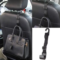 black adjustable car back seat hanging hook automobiles rear seat headrest bags rack vehicle interior grocery stand accessories