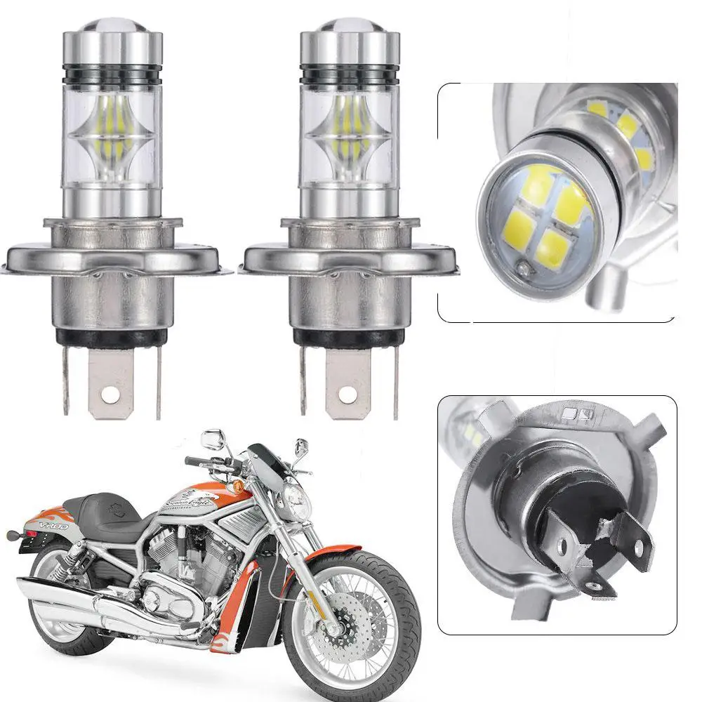 

100W H4 Motorcycle COB LED Bulb Hi/Lo Beam Headlights Headlamp Front Light