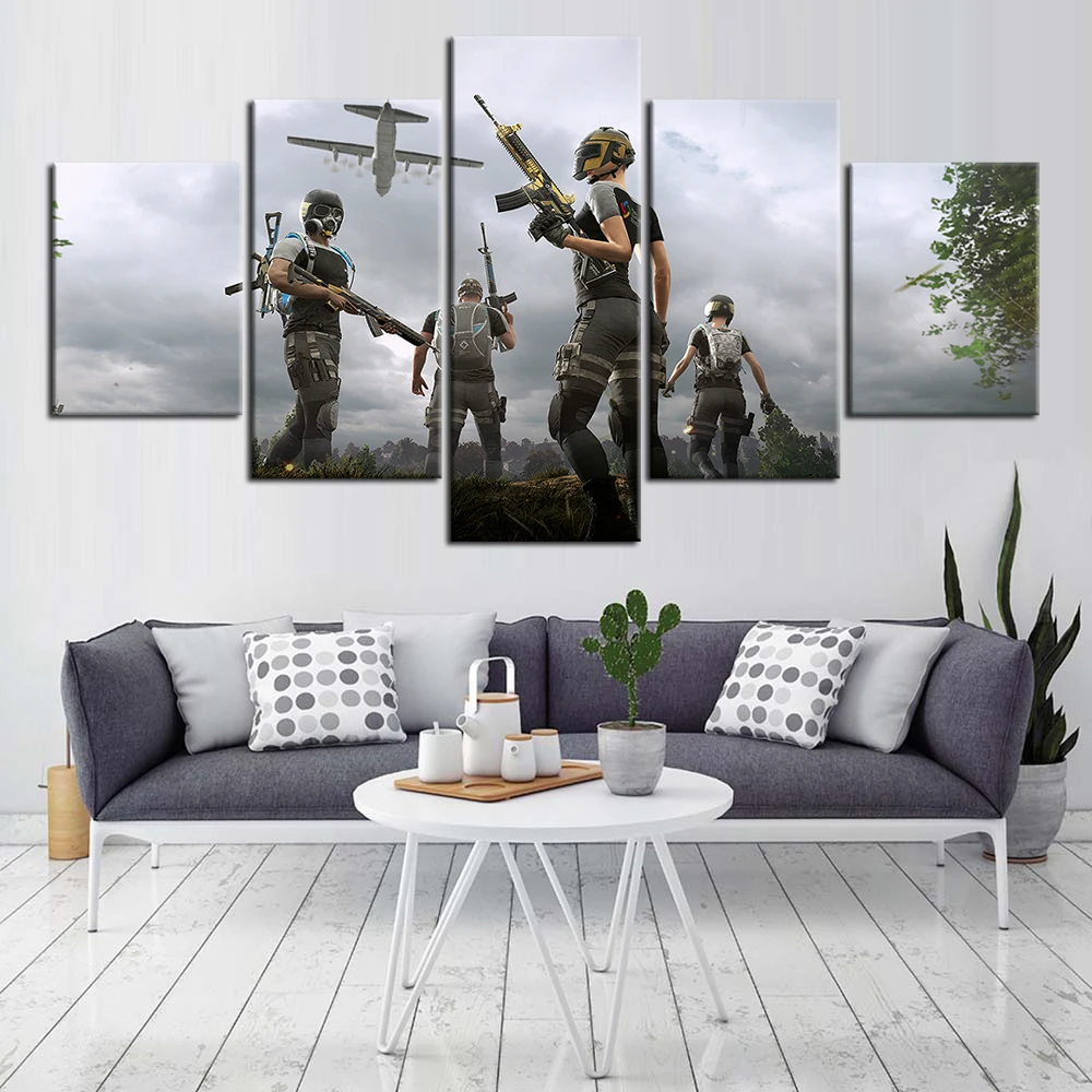 

Картина маслом по номерам на холсте PUBG, 5 шт.