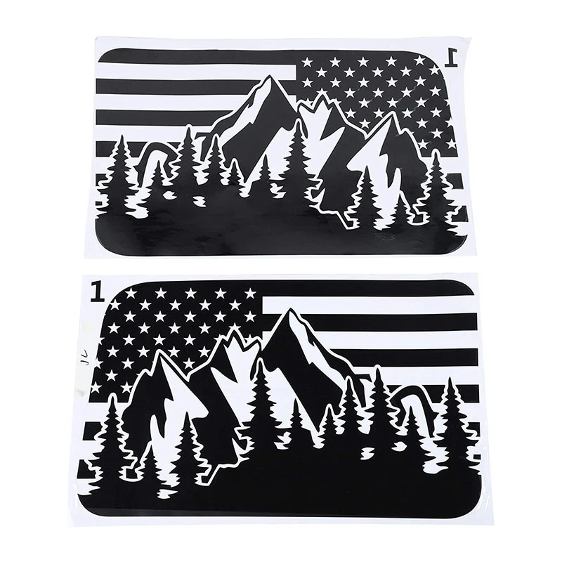

Mountain Scene Window Decals PVC Hardtop Window Stickers for 2018 2019 2020 2021 Jeep Wrangler JL