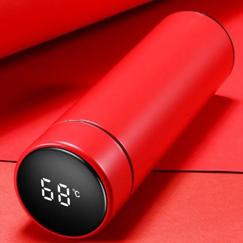 

500ml Coffee Mug Thermos Smart Temperature Water Cup 304 Stainless Steel Vacuum Temperature Measuring Cup HWB2