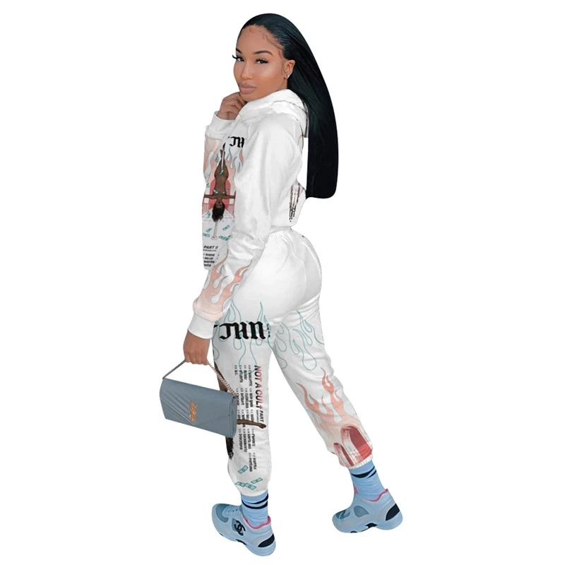 

ZKYZWX Hoodeds Drawstring Full Sleeve Skinny Elastic Coat Two Piece Set for Women Sweatsuit Sexy Joggers Fitness Matching Sets