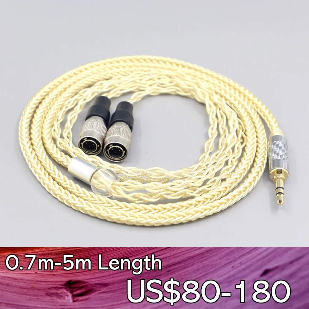 

LN007633 8 Core Gold Plated + Palladium Silver OCC Alloy Cable For Mr Speakers Alpha Dog Ether C Flow Mad Dog AEON headphone