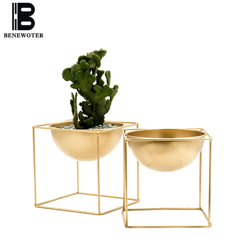 Современный Креативный Золотой Железный Художественный Цветочный горшок для