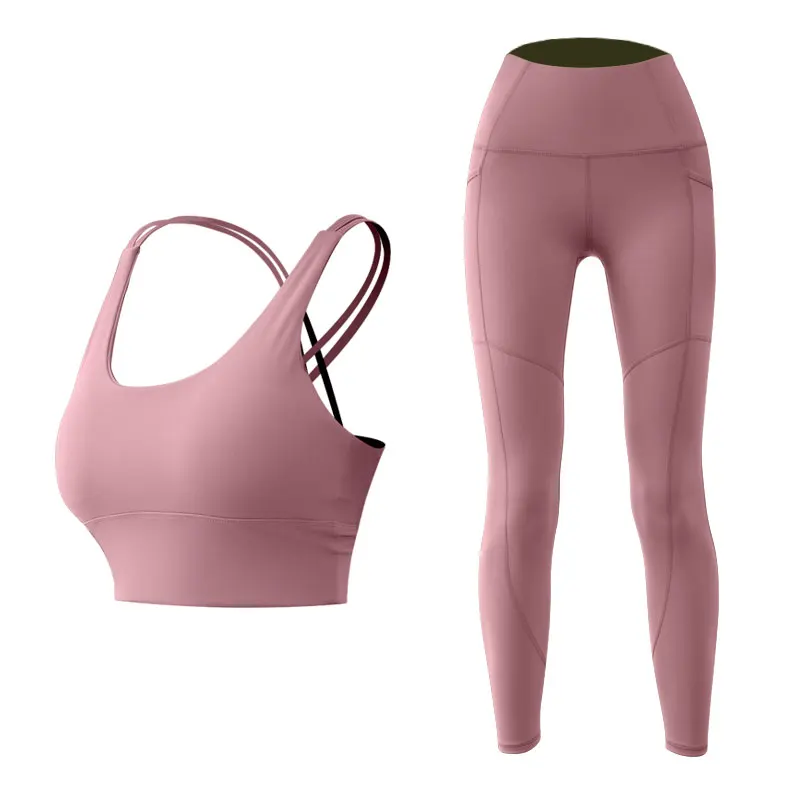 

Naked-Feel Yoga Set Yoga Leggings Set Women Fitness Suit For Yoga Clothes High Waist Gym Workout Legging Set Gym Sports Clothing