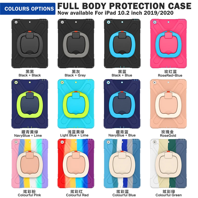 

Luxury Heavy Duty Armor Silicone Case For Samsung Galaxy Tab A 10.1 2019 T510/T515 A8 2019 T290/T295 Hard Rotating Tablet Case