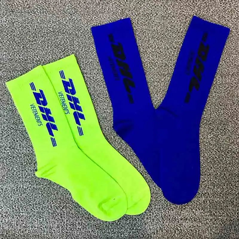 VETEMENTS, DHL, спортивные длинные носки без пятки, мужские, женские, хип-хоп, DHL, носки для скейтборда, уличные, хипстерские, DHL, хлопковые носки