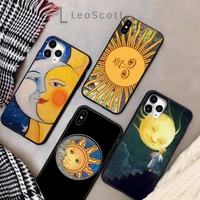funny sun moon face phone case for iphone 11 12 pro xs max 8 7 6 6s plus x 5s se 2020 xr soft silicone cover funda shell