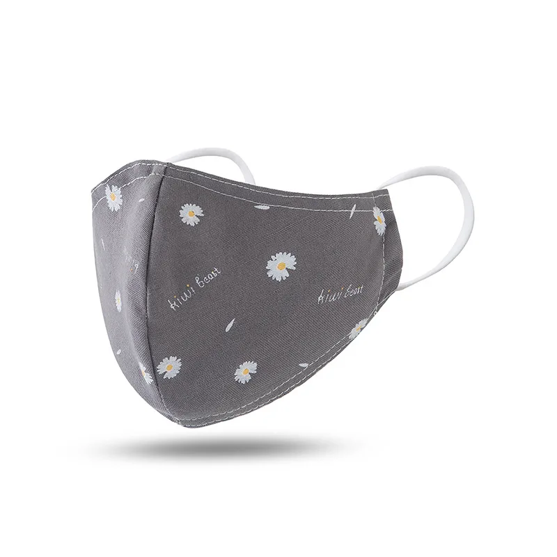 Многоразовая Пылезащитная хлопковая маска для лица с фильтрами цветочным