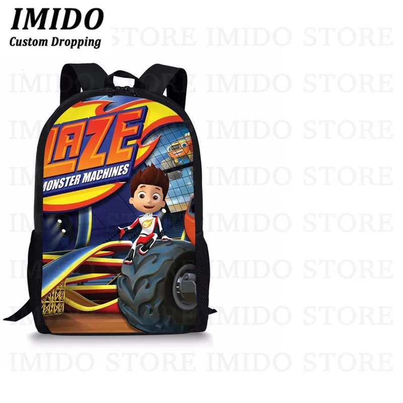 IMIDO Blaze And The Monster Machines, школьные рюкзаки, 3 шт., детские школьные ранцы для мальчиков и девочек, детские сумки с мультяшными рисунками - Цвет: as picture