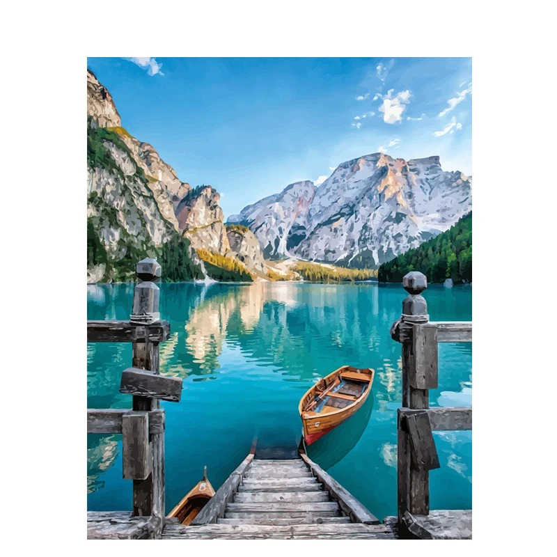 Рамка пейзаж сделай сам искусство рисование по номерам Акриловая Краска на