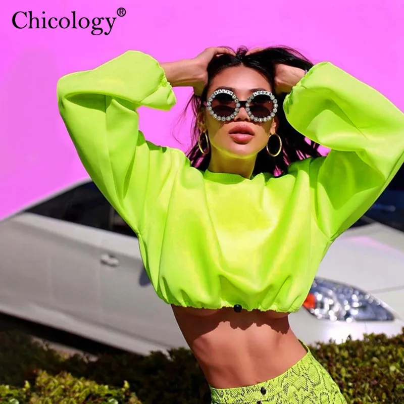 Женский укороченный Топ с длинным рукавом на осень/зиму|Женские толстовки и