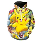 Весна-Осень 2021 Мужская и Женская толстовка с 3D принтом покемона 3D Harajuku мультяшный аниме Свитшот пуловер Топ
