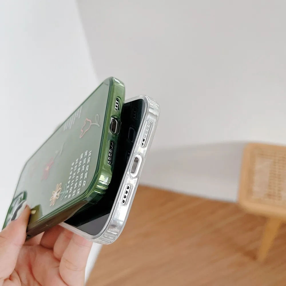 

Flower Calendar TPU Transparent Phone Case For iPhone 11 Pro Xs MAX XR X 7 8 Plus 12 MiNi Anti-Fall Soft Shell Funda Coque