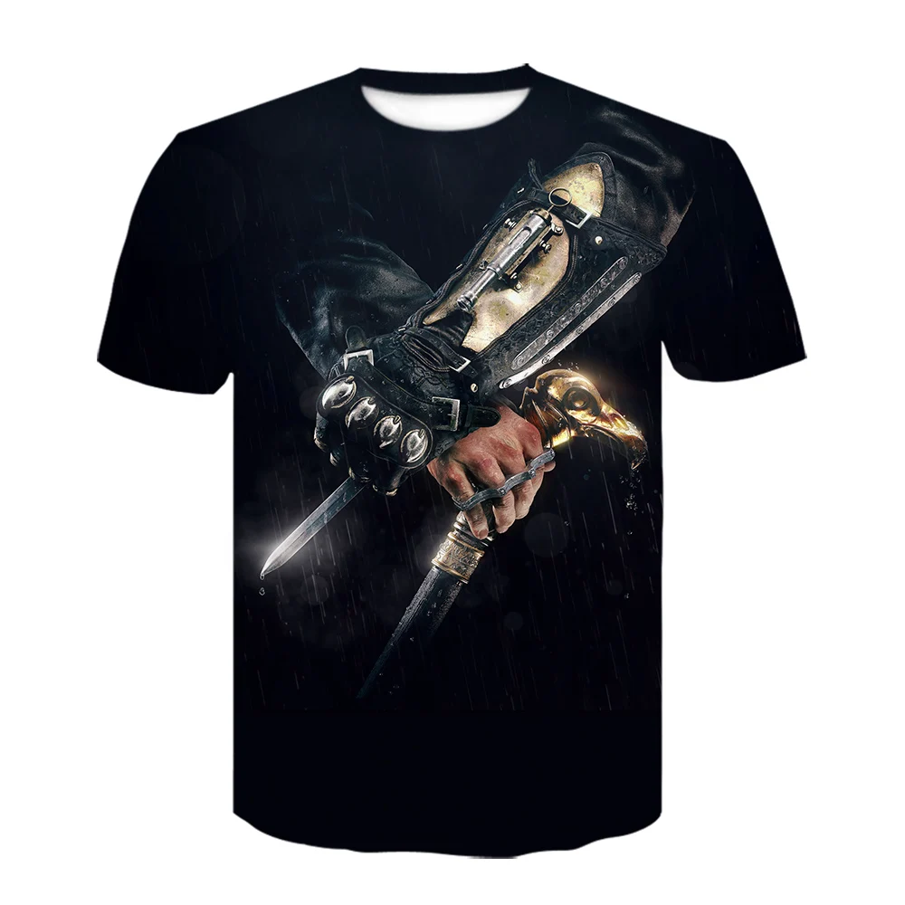 D-748 Повседневная мужская Assassins Creed футболка Веселая футболка с короткими рукавами с 3D принтом летние футболки в стиле хип-хоп белая рубашка мужские рубашки - Цвет: D-748