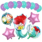 Латексные шары Ариэль с цифрами, большие фольгированные шары с русалкой, 1 набор