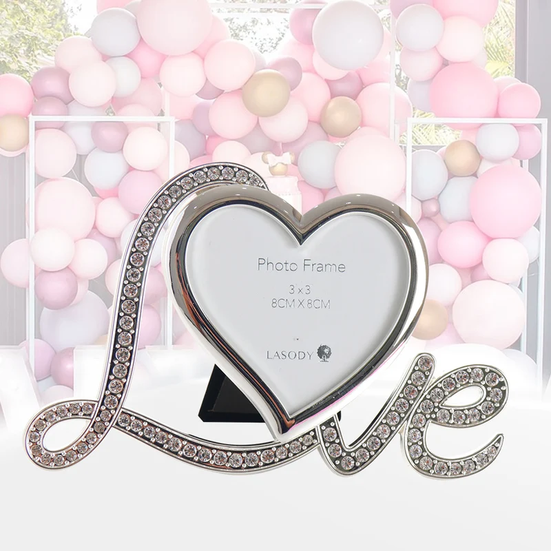 Фоторамка LASODY в форме сердца для пар Рождественский памятный подарок серебряные