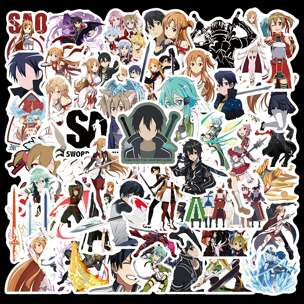 

10/50pcs Cartoon Sword Art Online Anime Stickers For Kid Toys Luggage Notebook DIY Cars Waterproof Guitar Decal Stickers