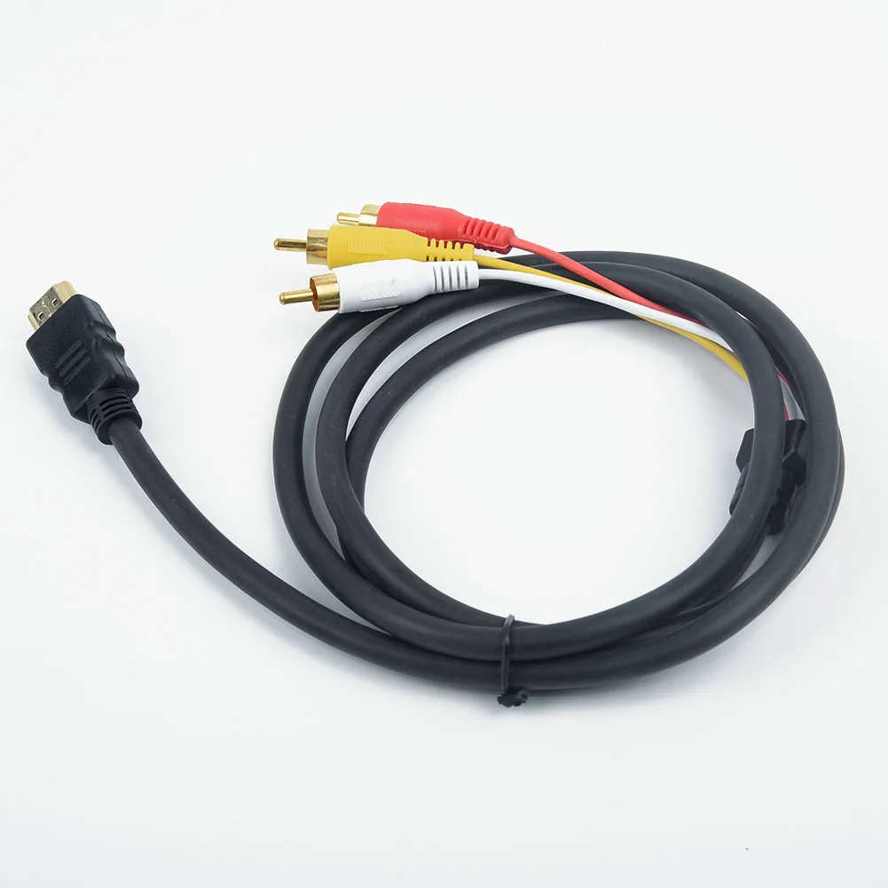 HDMI-совместимый с 3 RCA AV Аудио Видео 5 футов Кабель-адаптер для ТВ HD TV DVD 1080p к 3RCA
