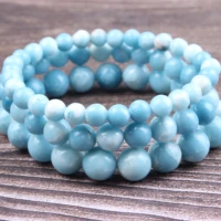 natural bracelet 8mm light ab lalimar stone beads bracelet bangle fit for diy jewelry charm women and men amulet accessories