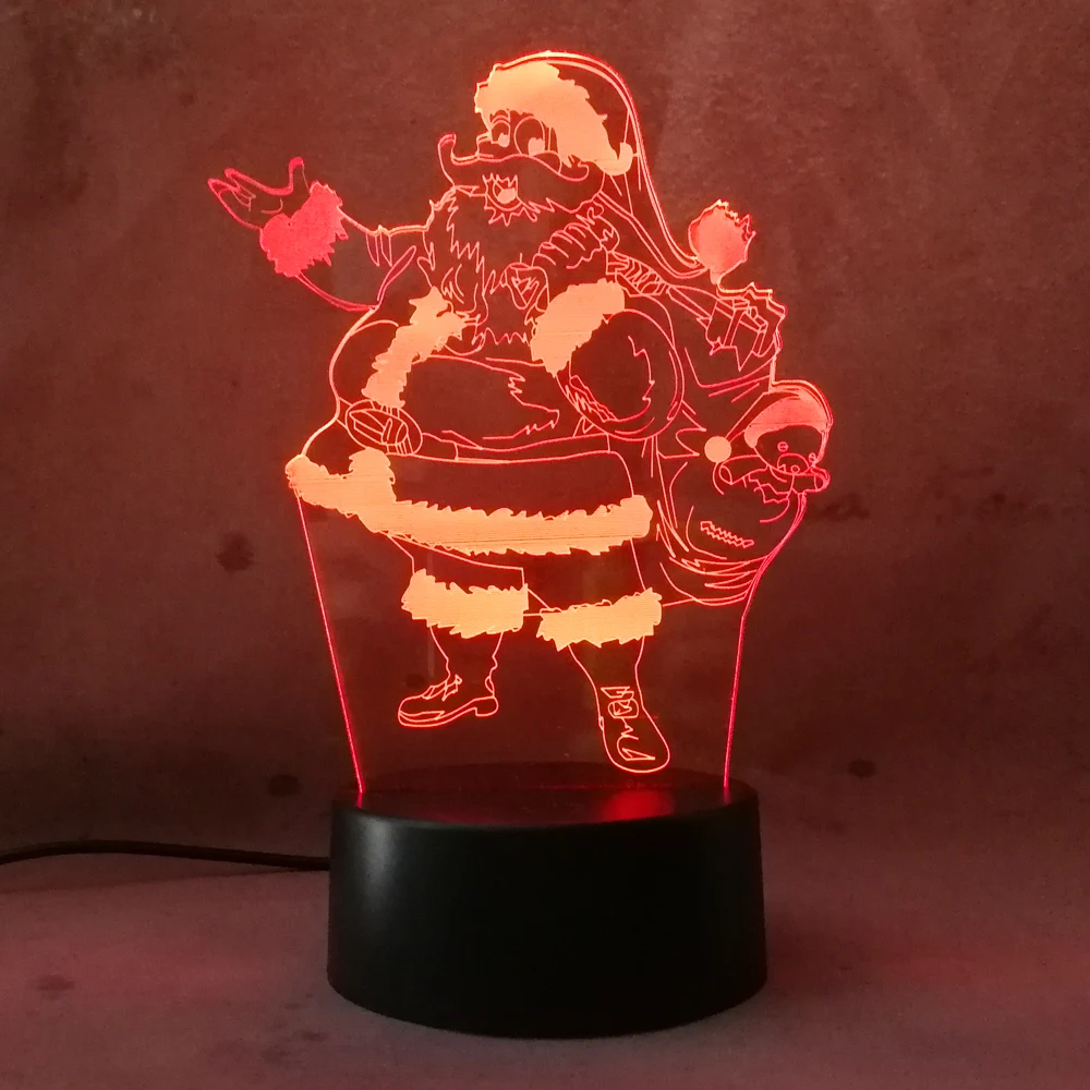Рождественский подарок 3D Санта Клаус светодиодный ночник Лава lampara сенсорный