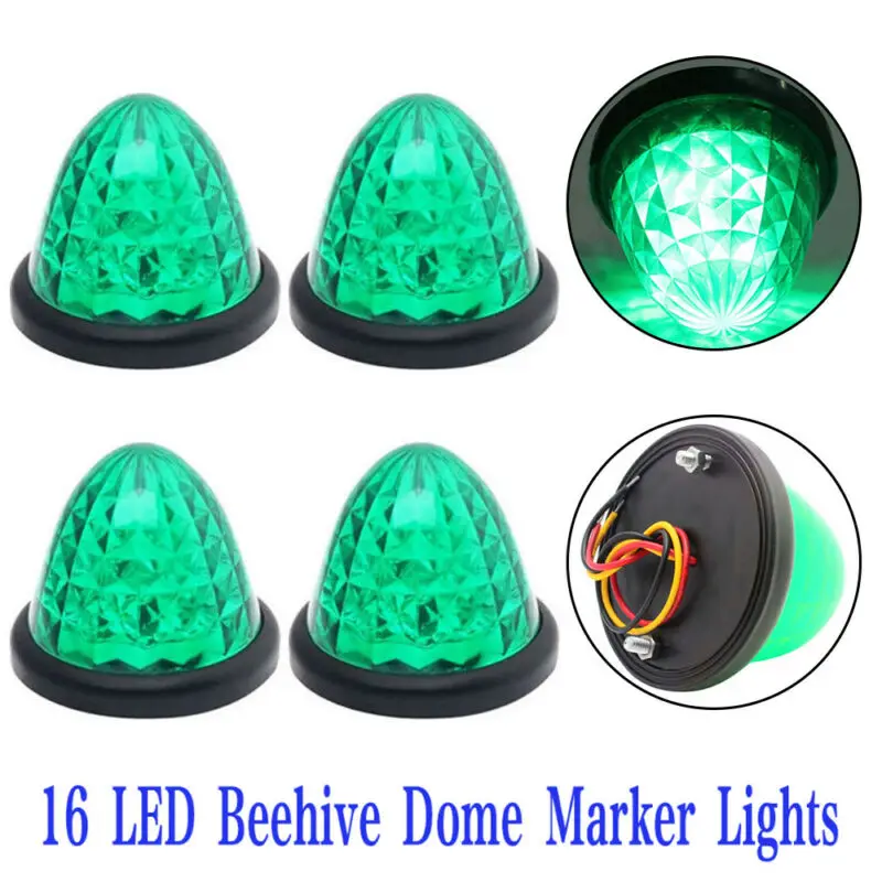 4 шт. 16 светодиодный кабина спальное место втулка светильник прицеп зеленого