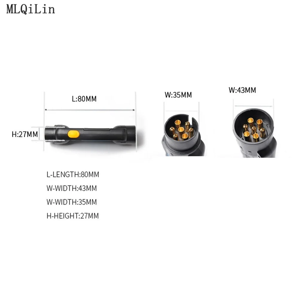 Тестер светильник 12 В 7 контактов для буксировки прицепа фургона тягача цепи