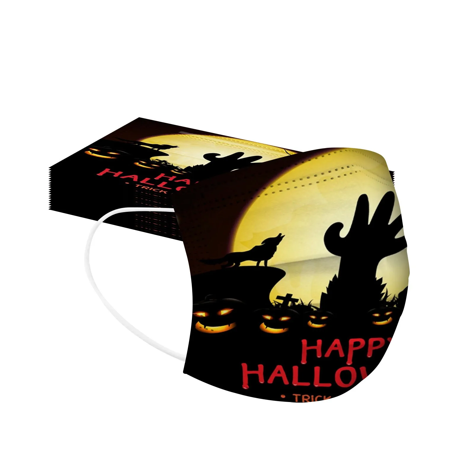 Одноразовая детская маска защитные маски для лица с ужасным принтом маскарадные