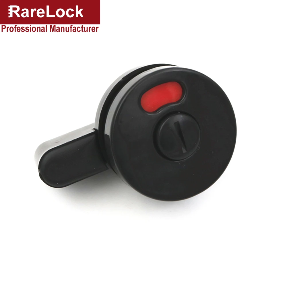 Плоский дверной замок для унитаза Пластиковый черный цвет с зеленой или красной