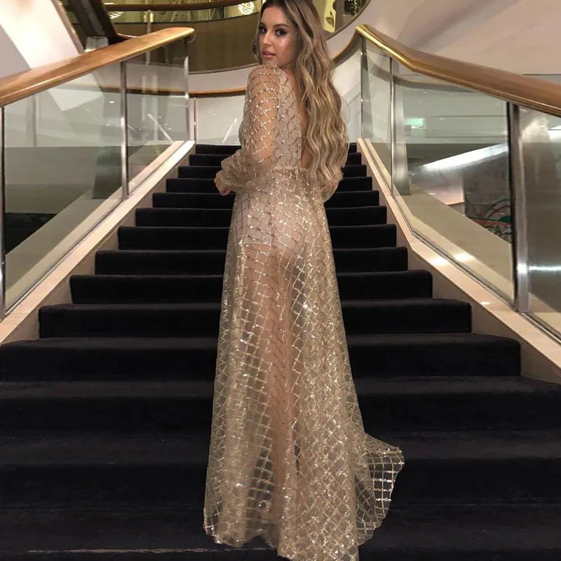 

New Women's Sexy V-Neck Backless Sequin Dress
