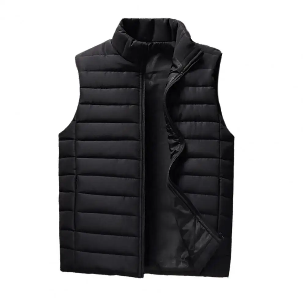 

70% Dropshipping!Sleeveless stand-up collar men's waistcoat slim thick warm zipper closure winter vest men's clothes