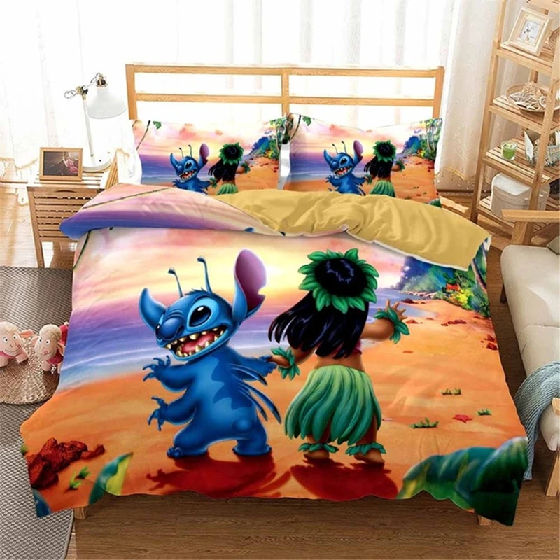 

Disney Lilo & Stitch Bedding Set 100% Polyester Duvet Covers Pillowcases Bed Comforter Cover Baby Children Adult Boys Gift