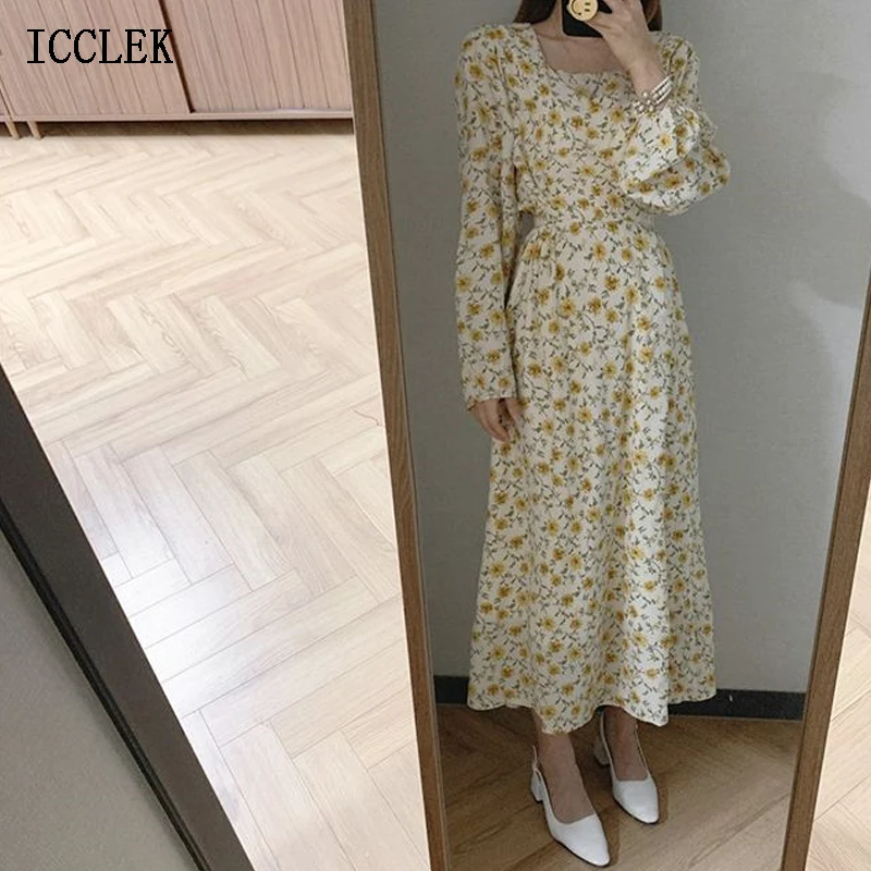 Летнее платье для офиса женское длинное Новинка 2021 корейское цельное Модное