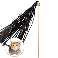 cat teaser tassel wooden wand toy creative interactive cat teasing playing stick for indoor kitten exercise jumping toy supplies