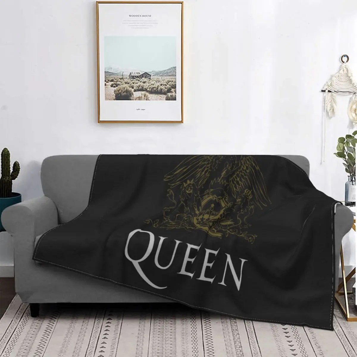 

Manta de cresta clásica oficial Queen, a cuadros para cama colcha, manta a cuadros