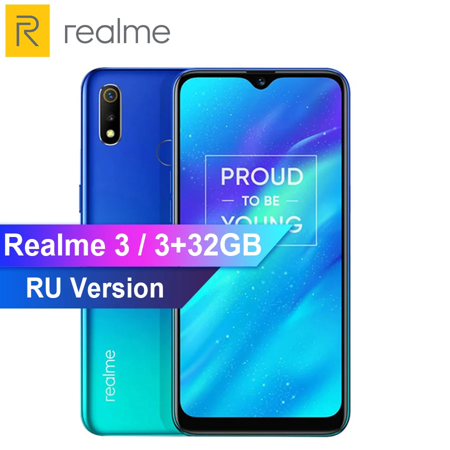 RU версия OPPO REALME 3 6 2 ''Dewdrop Android P ГБ 32 смартфон Восьмиядерный процессор Helio P70 AI 4230