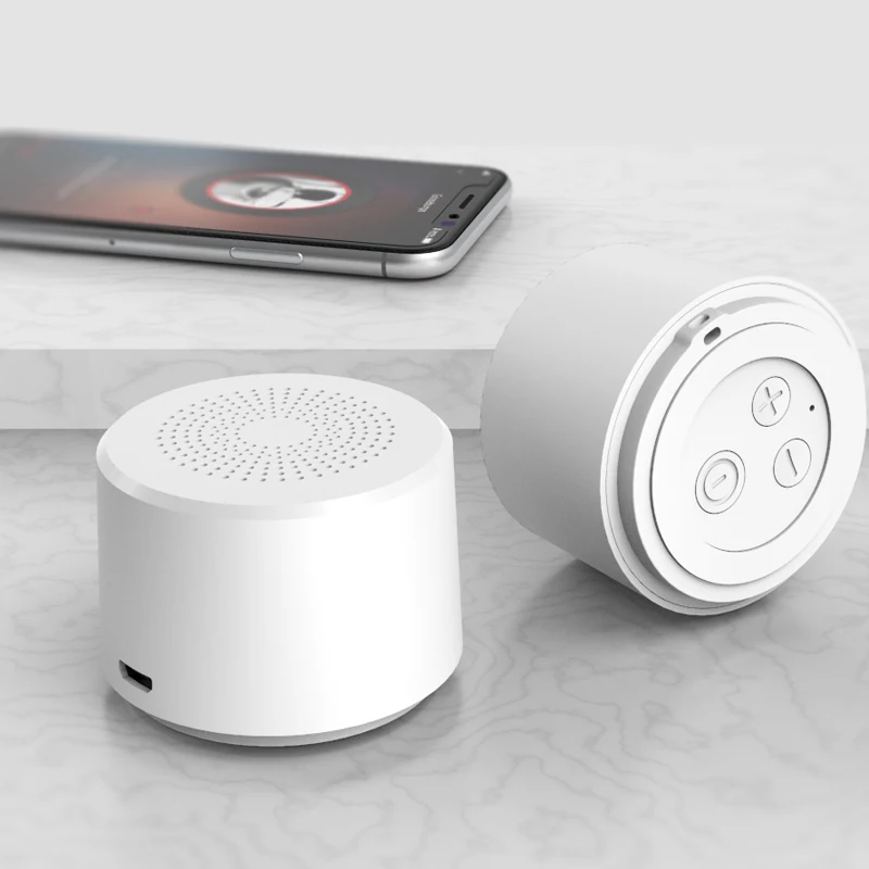 Круглый Портативный мини беспроводной Bluetooth динамик сабвуфер умный Голосовое управление портативный Bluetooth динамик 5,0