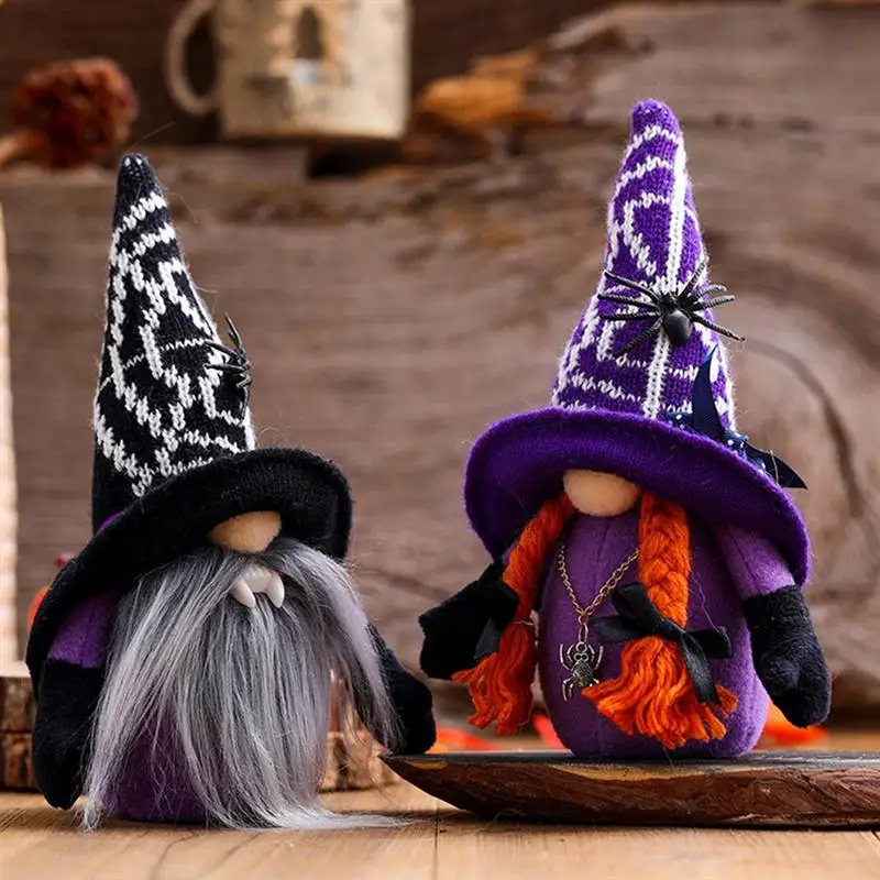 

2pcs Halloween Vampire Gnome Doll Shop Show Window Decor Halloween Dwarf Doll