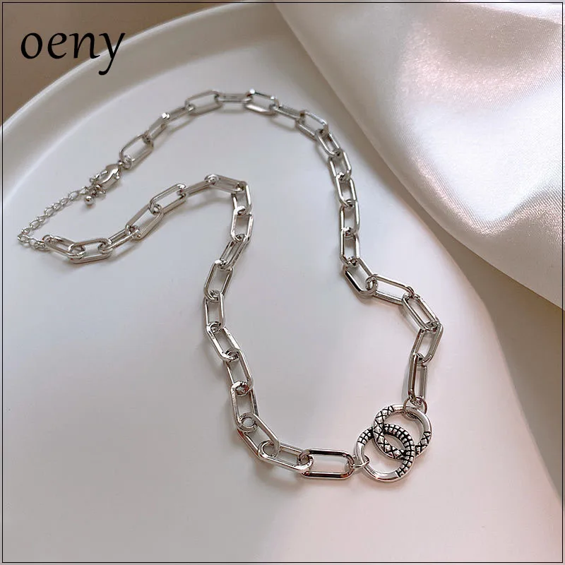 

Женская винтажная цепочка с кольцом и замком