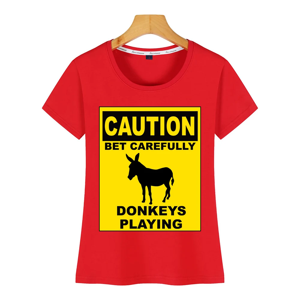 Женская футболка с принтом poker caution donkeys Play Vogue Винтажная Футболка | одежда